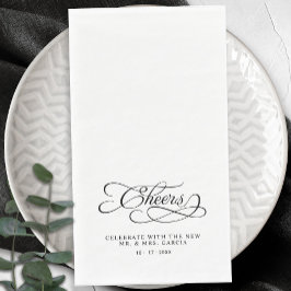 Cheers Elegant Bride & Groom Calligraphy Black