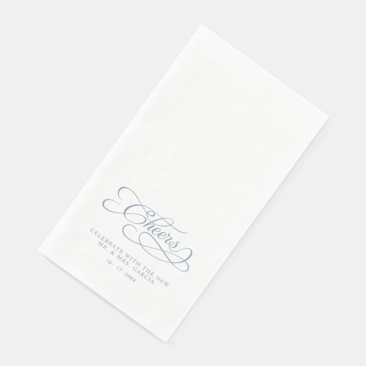 Cheers Elegant Bride & Groom Calligraphy Blue (コーナー)