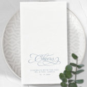 Cheers Elegant Bride & Groom Calligraphy Blue