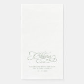 Cheers Elegant Bride & Groom Calligraphy Green (正面)