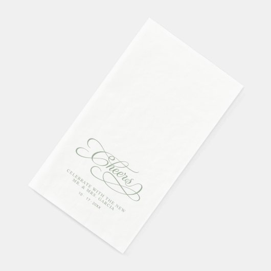 Cheers Elegant Bride & Groom Calligraphy Green (コーナー)