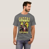 CHEERS EVERYBODY happy funny party Zombie sci fi h Tシャツ (正面フル)