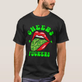 Cheers F ckers St Patricks Day Lips Beer Drinking Tシャツ (正面)