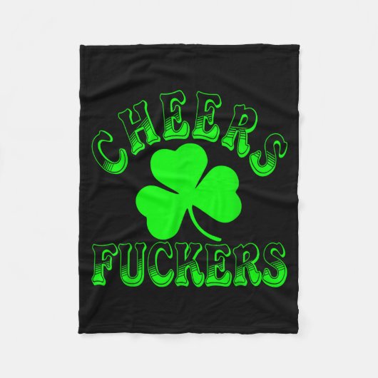 Cheers Forers Irish St Patricks Day Shamrock Tee  フリースブランケット (正面)