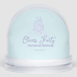 Cheers forty happy birthday cake blue purple name 