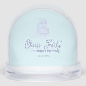 Cheers forty happy birthday cake blue purple name  (裏面)