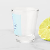 Cheers forty happy birthday cake blue purple name  ショットグラス (右)