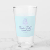 Cheers forty happy birthday cake blue purple name  タンブラーグラス (裏面)