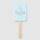 Cheers forty happy birthday cake blue purple name  ハンドファン (裏面)