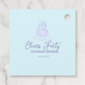 Cheers forty happy birthday cake blue purple name  フェイバータグ (裏面)