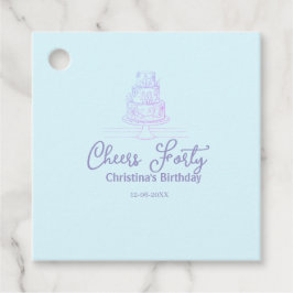 Cheers forty happy birthday cake blue purple name  フェイバータグ