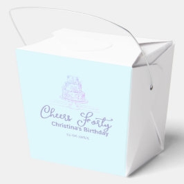 Cheers forty happy birthday cake blue purple name  フェイバーボックス