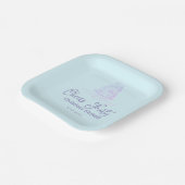 Cheers forty happy birthday cake blue purple name  ペーパープレート (傾斜あり)