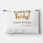 Cheers forty orange brown calligraphy birthday nam アクセサリーポーチ (裏面)