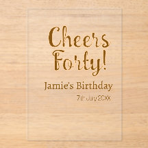 Cheers forty orange brown calligraphy birthday nam