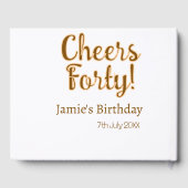 Cheers forty orange brown calligraphy birthday nam ゲストブック (裏面)