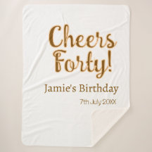 Cheers forty orange brown calligraphy birthday nam