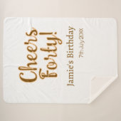 Cheers forty orange brown calligraphy birthday nam シェルパブランケット (正面(横))