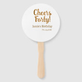 Cheers forty orange brown calligraphy birthday nam ハンドファン (裏面)