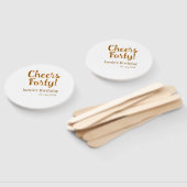 Cheers forty orange brown calligraphy birthday nam ハンドファン (組立なし)