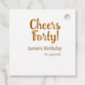 Cheers forty orange brown calligraphy birthday nam フェイバータグ (裏面)