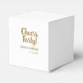 Cheers forty orange brown calligraphy birthday nam フェイバーボックス (裏面サイド)
