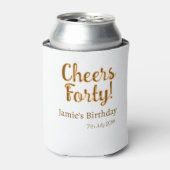 Cheers forty orange brown calligraphy birthday nam 缶クーラー (缶正面)