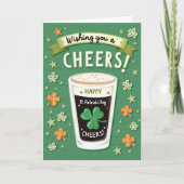 Cheers Glitter Texture St Patricks Card カード (正面)