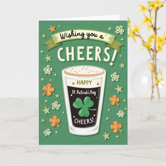 Cheers Glitter Texture St Patricks Card カード (黄色い花)