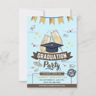 Cheers Graduation Party Class of 2026 Invitation 招待状