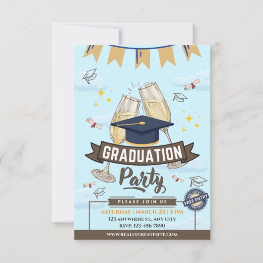 Cheers Graduation Party Class of 2026 Invitation 招待状 (正面)