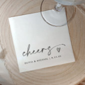 Cheers Handwriting & Heart Fun Wedding スタンダードカクテルナプキン