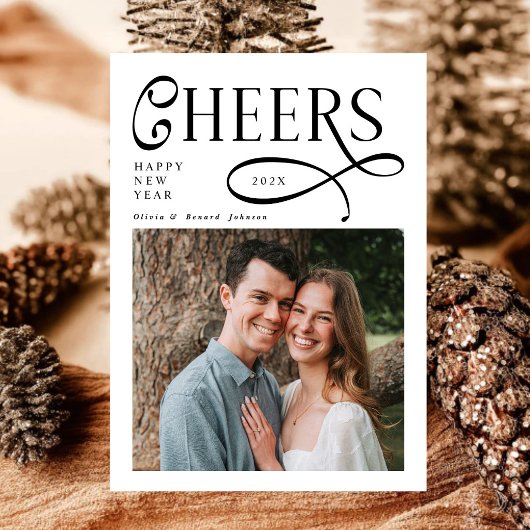 Cheers Happy New Year モダン シック 2 枚写真 シーズンカード