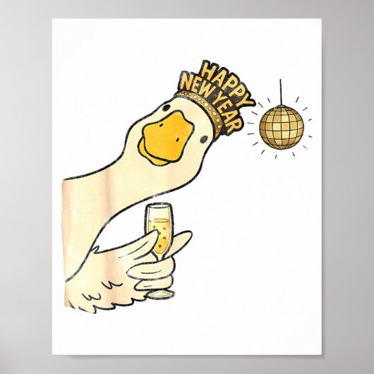 Cheers Happy New Year 2026 Goose With Champagne Di ポスター (正面)