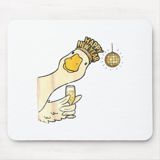 Cheers Happy New Year 2026 Goose With Champagne Di マウスパッド (正面)