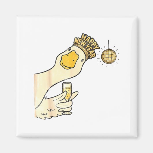 Cheers Happy New Year 2026 Goose With Champagne Di マグネット (正面)