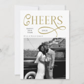 Cheers  Happy New Year Modern Chic 2 Photo シーズンカード (正面)