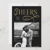 Cheers  Happy New Year Modern Chic 2 Photo シーズンカード (正面)