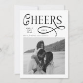 Cheers  Happy New Year Modern Chic Family 2 Photo シーズンカード (正面)