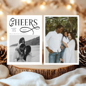 Cheers  Happy New Year Modern Chic Family 2 Photo シーズンカード