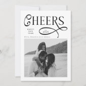 Cheers Happy New Year Modern Chic Family 2 Photo シーズンカード (正面)