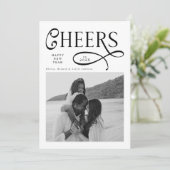 Cheers Happy New Year Modern Chic Family 2 Photo シーズンカード (スタンド正面)
