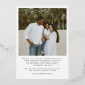 Cheers  Happy New Year Modern Chic Family 2 Photo 箔シーズンカード (裏面)