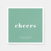 Cheers Holiday Party Personalized Name Typography  スタンダードカクテルナプキン (正面)