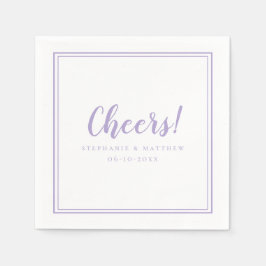 Cheers Lavender Wedding Reception Cocktail スタンダードカクテルナプキン