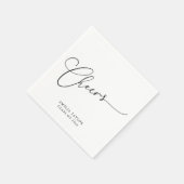 Cheers Minimal Black White Script Graduation Party スタンダードカクテルナプキン (角)