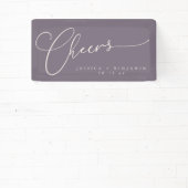 Cheers Minimalist Plum Script Elegant Wedding  横断幕 (インサイチュ)