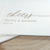 Cheers Modern Elegant Typography Wedding 箔ナプキン
