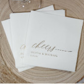 Cheers Modern Elegant Typography Wedding 箔ナプキン