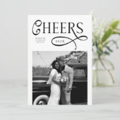 Cheers New Year Modern Chic Stylish 2 Photo シーズンカード (スタンド正面)